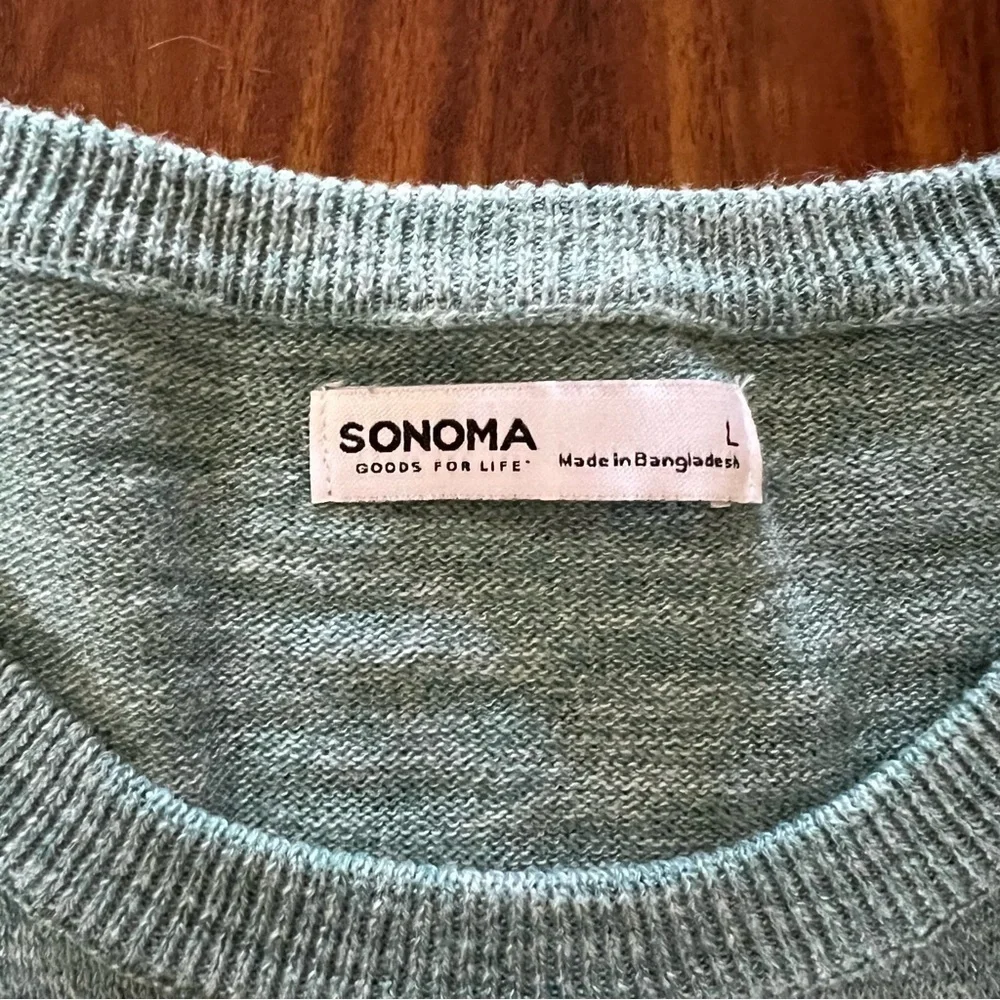 Sonoma Men’s Good For Life Supersoft Crewneck Sweater Blue Striped size large
